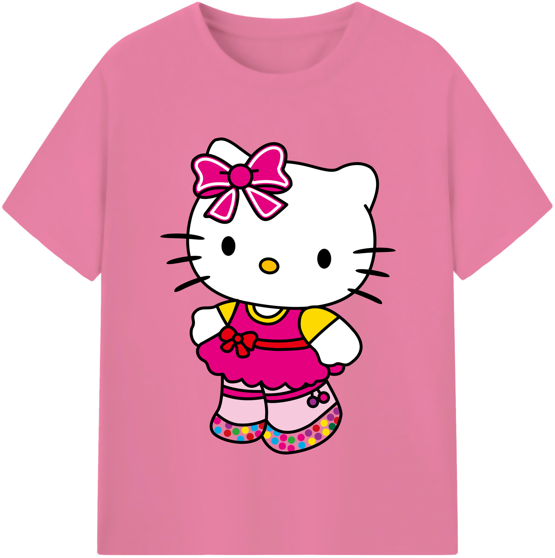 （画像用） Hello Kitty ハローキティ 綿100％半袖Tシャツ（フロントプリント）